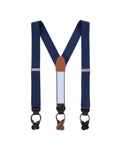 Мужские подтяжки Phoenix 38 мм с пуговицами из гладкого жаккарда без эластичности, синий Trafalgar