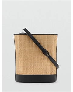 Coin Medium Raffia сумка-ведро на шнурке, Black Mango