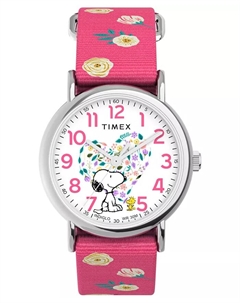 Женские кварцевые аналоговые часы с розовым нейлоновым ремешком, 38 мм Timex