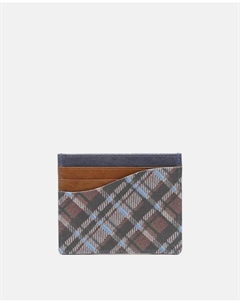 Картхолдер Freedom из клетчатой кожи, синий Abbacino
