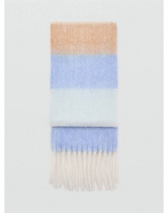 Детский вязаный полосатый шарф, Light Pastel Blue Mango