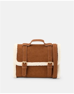 Структурированная сумка с меховой отделкой для девочки, экрю Kids el corte inglés