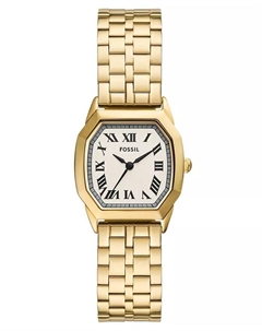 Женские часы Harlow с тремя стрелками, золотистый корпус из нержавеющей стали, 27 мм Fossil