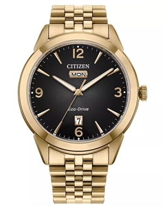 Мужские классические часы Rolan на стальном браслете с золотистым покрытием, 40.5 мм Citizen