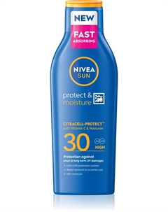 Увлажняющее солнцезащитное молочко SPF 30, 200 мл Nivea