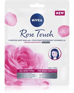 Увлажняющая текстильная маска для лица Rose Touch, 1 шт Nivea