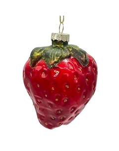 Подвеска Клубника 9см стекло красный Maxijoy