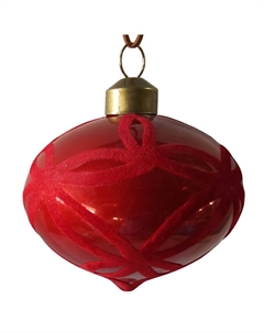 Подвеска 8см стекло красный Maxijoy