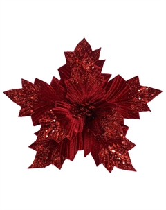 Растение искусственное Цветок 25см красное полиэстер, металл Maxijoy