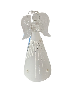Подвеска Ангел 13см стекло прозрачный с подсветкой Maxijoy