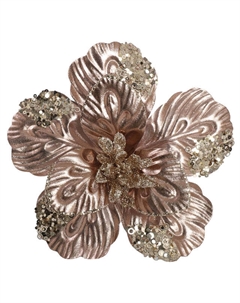 Растение искусственное Цветок 21см шампань полиэстер, металл Maxijoy