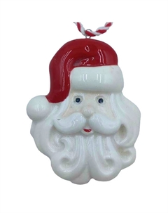 Подвеска Дед Мороз 7,5см керамика белый, красный Maxijoy