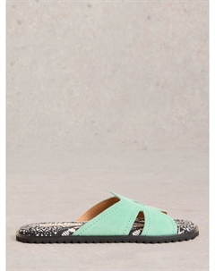 Сандалии с замшевой стелькой в цветочном принте, Bright Blue White stuff