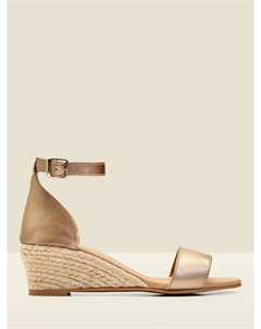 Эспадрильи Ines на низком каблуке с клином, Gold Sosandar