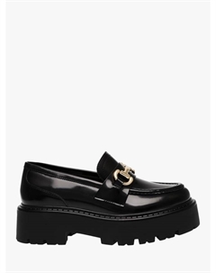 Lando кожаные лоферы на платформе с каблуком средней высоты, Black Steve madden