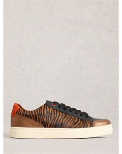 Tori текстурированные кожаные кеды с принтом animal print, Brown/Multi White stuff