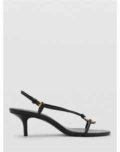 Анилла босоножки на киттен каблуке, Black Mango