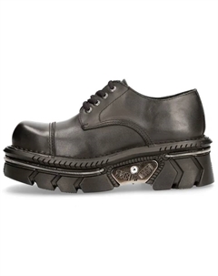 Туфли на платформе унисекс с низким верхом черного цвета New rock