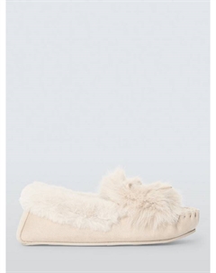 Мокасины-тапочки из искусственного меха, Beige John lewis