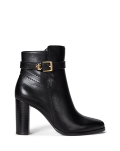 Lauren Brooke II ботинки берцы на устойчивом каблуке из глянцевой кожи, Black Ralph lauren