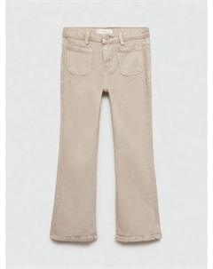 Детские расклешенные джинсы, Beige Mango