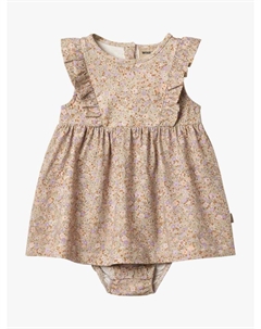 Платье Baby Vianna с цветочным принтом из органического хлопка, Purple Wheat