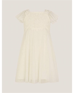 Платье Baby Starla из кружевного тюля с элементами вязания крючком, Ivory Monsoon