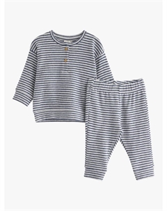 Детский комплект из хлопкового топа и леггинсов, Dark Blue Lindex