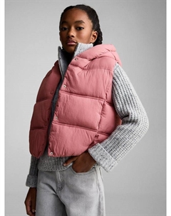 Мариана утепленная куртка-жилет с капюшоном, Pink Mango