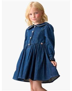 Детское джинсовое платье с длинными рукавами, Blue Angel & rocket