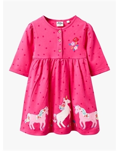 Детское платье с единорогами и пуговицами из хлопка, Fuchsia Jojo maman bébé