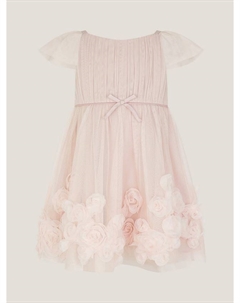 Платье Baby Evangaline с цветочными аппликациями, Pink Monsoon