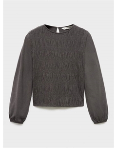 Детский топ с длинными рукавами и сборками из хлопка, Charcoal Mango