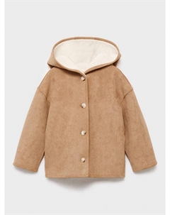 Детское двустороннее пальто из искусственной замши и шерпы, Brown Mango