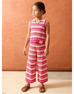 Детские вязаные кюлоты Harley из хлопковой смеси в полоску от Smiley Kids, Pink/Multi Reiss