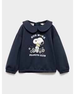 Детский хлопковый свитшот Snoopy свободного кроя, Navy Mango