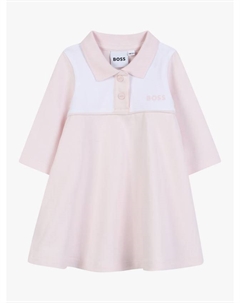 Детское платье мини с длинными рукавами из хлопковой смеси Hugo boss