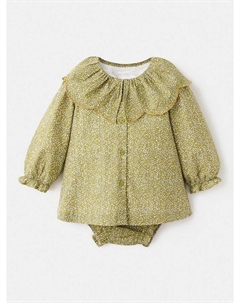 Платье Baby Campo A-линия с принтом листьев из хлопка, Green Mango