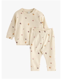 Детский хлопковый комплект из топа и леггинсов, Light Beige Lindex