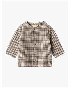 Детская хлопковая рубашка с длинными рукавами в клетку, Blue/Multi Wheat