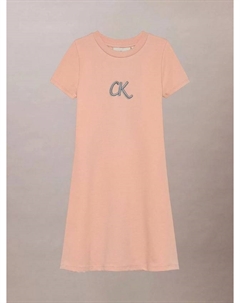 Детское платье с короткими рукавами из хлопковой смеси, Spanish Villa Calvin klein