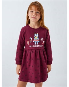 Детское платье для праздника из хлопковой смеси от Brand Threads, Merlot Bluey