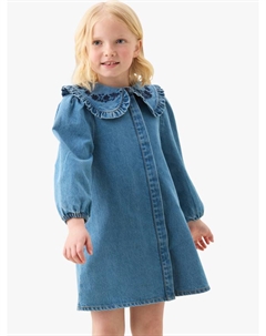 Детское платье с длинными рукавами и воротником с рюшами, Denim Angel & rocket