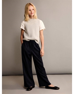 Детские брюки Rania в полоску с широкими штанинами, Navy Mango