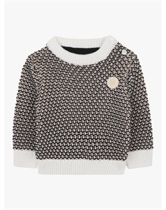 Детский хлопковый джемпер крупной вязки с круглым вырезом, Black Hugo boss