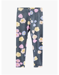 Детские легинсы из велюра с цветочным принтом, Dark Grey/Multi Lindex