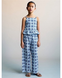 Детские брюки Maris из хлопка с геометрическим принтом, Medium Blue Mango