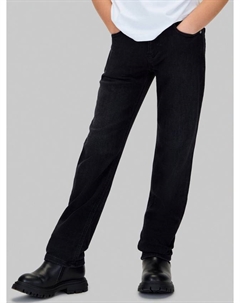 Детские джинсы Regular Straight с эффектом потертости, Washed Black Calvin klein