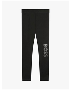 Детские глянцевые лосины с логотипом BOSS, Black Hugo boss