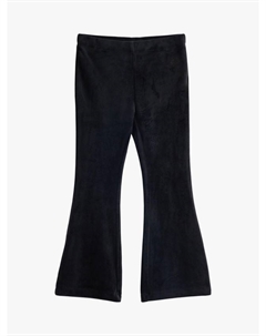 Детские велюровые леггинсы с резинкой и расклешёнными штанинами, Black Lindex